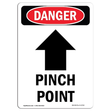 Signmission OSHA Danger Sign, Pinch Point, 24in X 18in Rigid Plastic, 18" W, 24" L, Portrait OS-DS-P-1824-V-1719